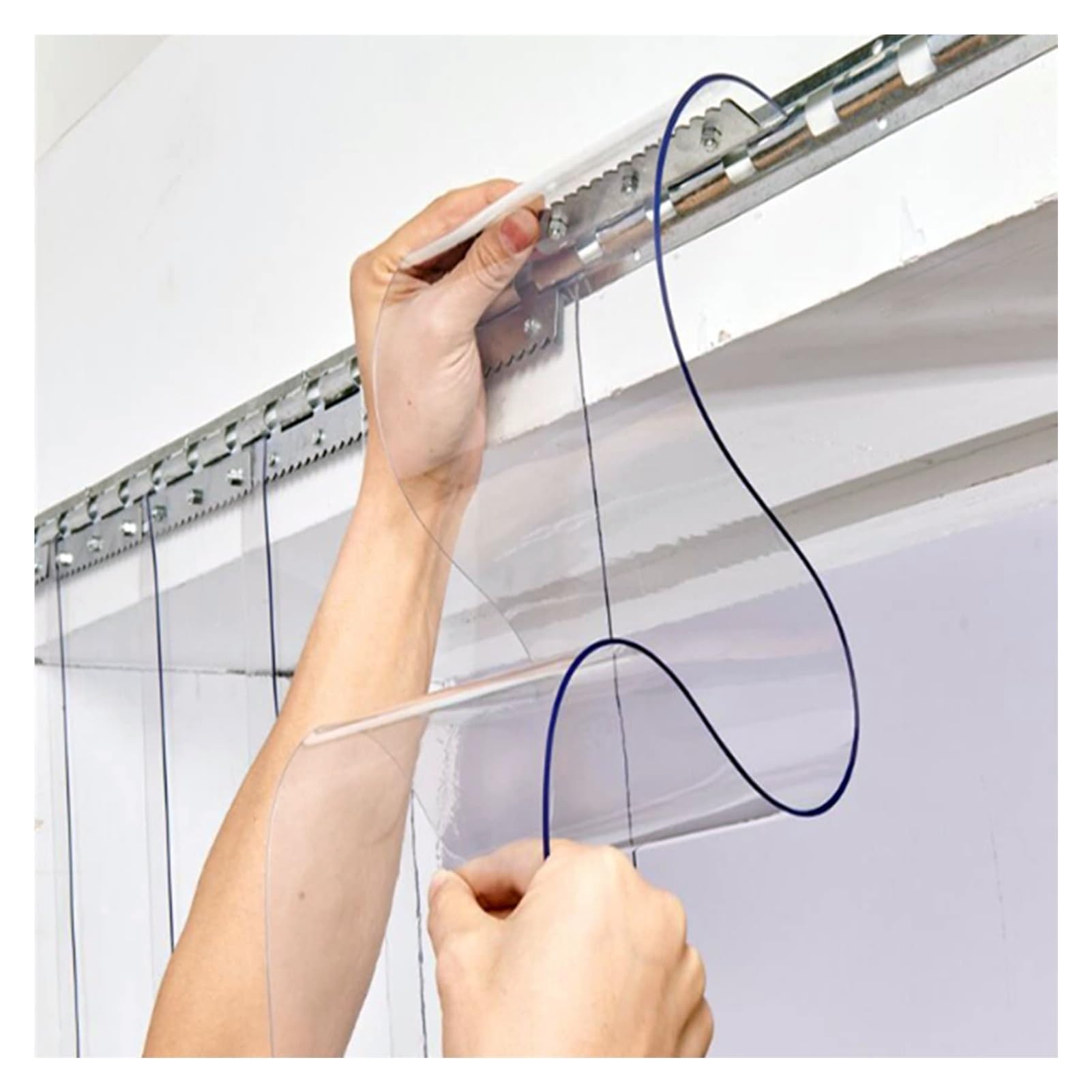 Kit de cortina de puerta de PVC para refrigerador y congelador, tiras de plástico de vinilo suave transparente