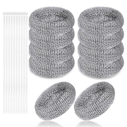 Lint Traps for Washing Machine Hose, Stainless Steel Washing Machine Drain Lint Trap, 10PCS Lint Catcher for Washer Machine with 10PCS Cable Ties, for Filter Out Cotton Fluff, Paper Scraps, Hair, Etc