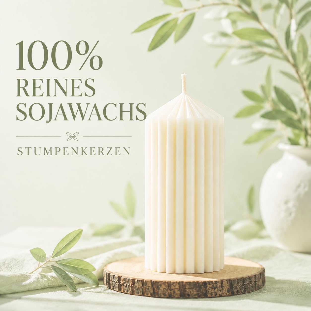 6 velas de cera de soja – 60H de combustión, 100% naturales puras, sin parafina, sin humo, velas de cera de soja acanaladas, adecuadas para decoración del hogar y relajación, 7 x 13 cm