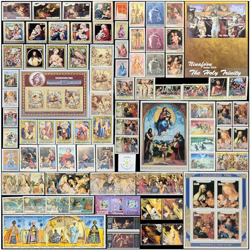 Sondeli Worldwide Stamp Collection Mint (MNH), Topical Series, Religion/Christmas, 29 Full Sets from 19 Countries, Total 108 Stamps (All Depicted)