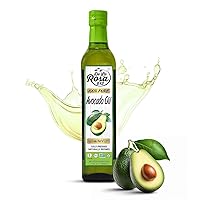 Vista 1 de De La Rosa Aceite de aguacate 100% puro, Kosher para Pascua, vegano, sin OMG y sin gluten, ideal para cocinar con alto punto de humo, primer aceite