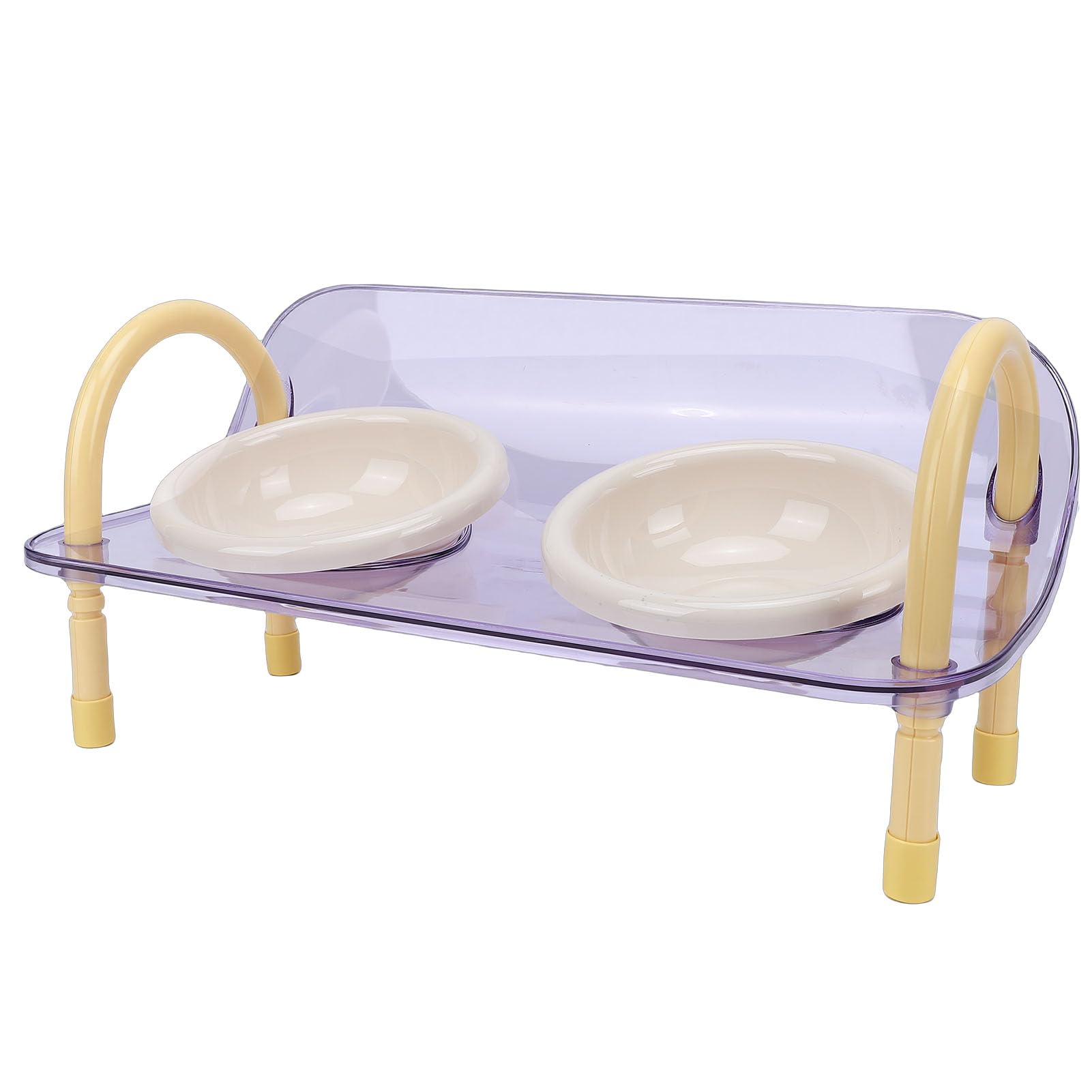 SIXRUN Cuencos para Perros Comedero Elevado para Mascotas Soporte de Cuenco Doble de Plástico 42,5x23 Cm Cuencos Elevados para Perros con Diseño Dual de Comida y Agua para Gatos y Alimentación en