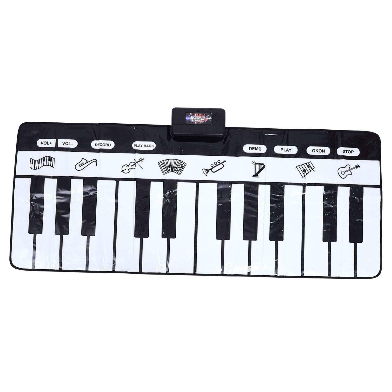 Tappetino Musicale Pianoforte 180x72cm Bianco, 1 Pezzo