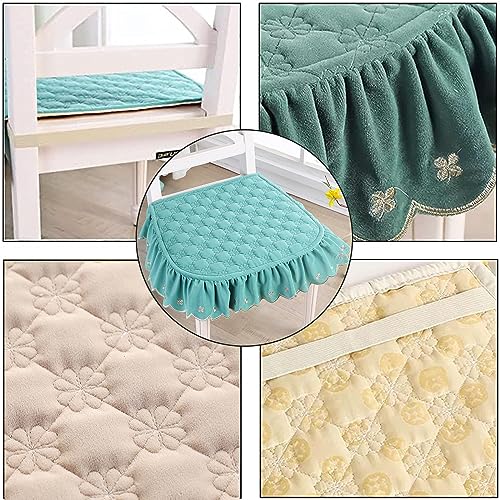 Cojines de silla para comedor con volantes ZTGL gris pack de 2 resistentes 6