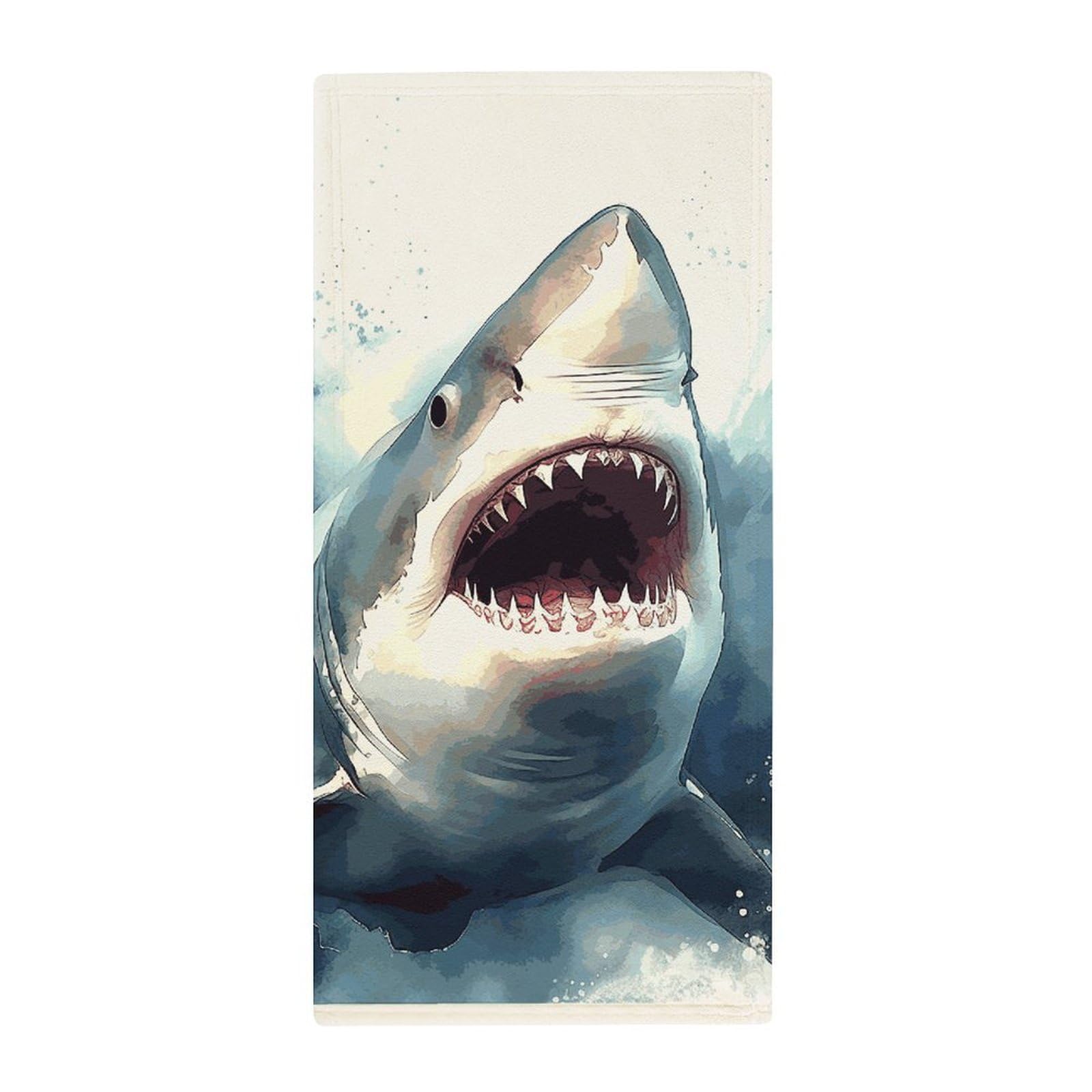Serviette séchage rapide requin super absorbante pour le yoga