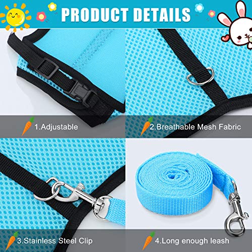 New 2 Pieces Bunny Rabbit Harness with Leash Cute Adjustable Buckle Breathable Mesh Vest for Kitten Puppy Small Pets… - Image 5