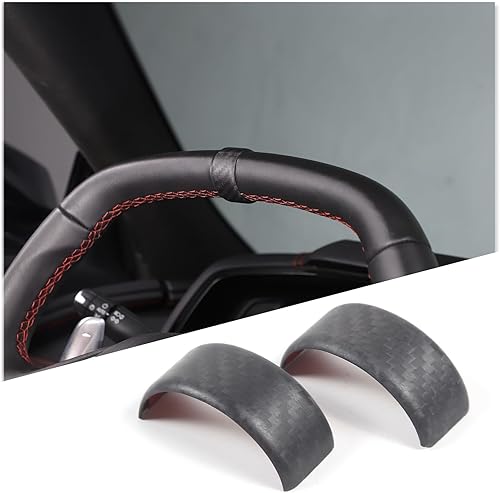 Miniatura 8 de Cubierta del anillo superior del volante compatible con Chevrolet Corvette C8 Stingray 2020-2023 100% fibra de carbono real, 2 piezas, accesorios