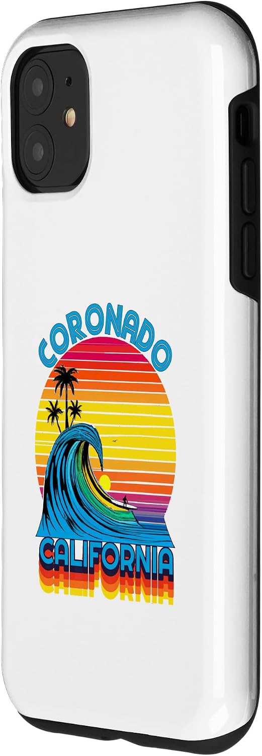 Coronado California Retro Throwback Surf & Beach Souvenir Case for iPhone 11