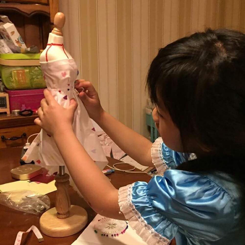 Schneiderpuppen Schneiderbüste Kleiner Schneider-Dummy-Weibchen, Mini-Puppen-Kleid-Form-Formular-Schaufensterpuppe-Kleidermännchen Manikins Dekoration Puppenhauszubehör, Einstellbare Höhe