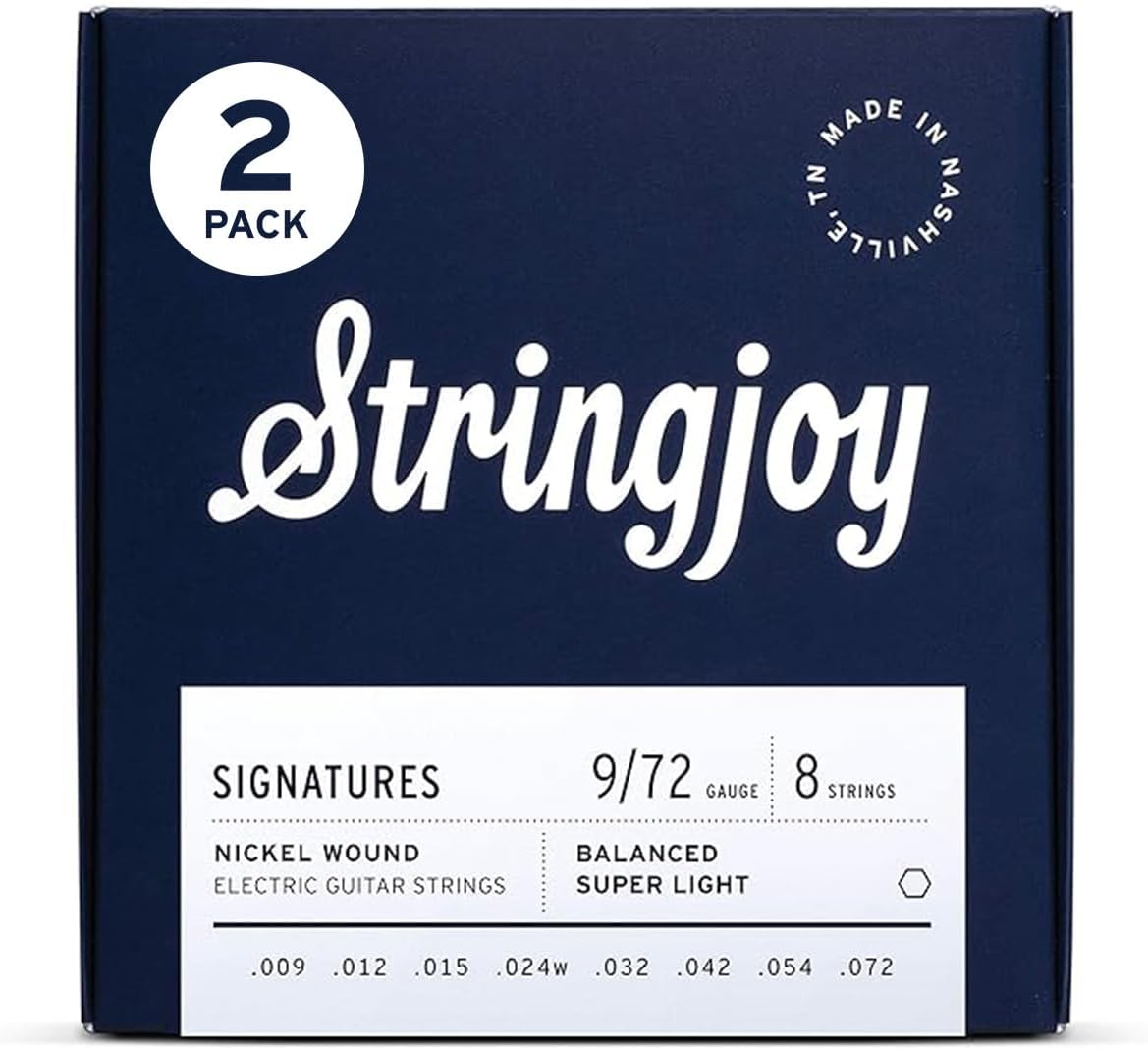 Stringjoy 8-string balanced nickel guitar strings 9-72 (BAL98) 2-pack