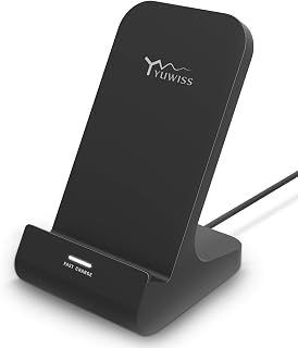 Wireless Charger YW YUWISS Wireless Phone Charger Stand 10W Max Compatible with Apple iPhone 14 13 12/12 Pro Max/ 11Pro/11Pro Max/XR/XS Max/XS/X/8/8Plus, Samsung Galaxy (Dark)