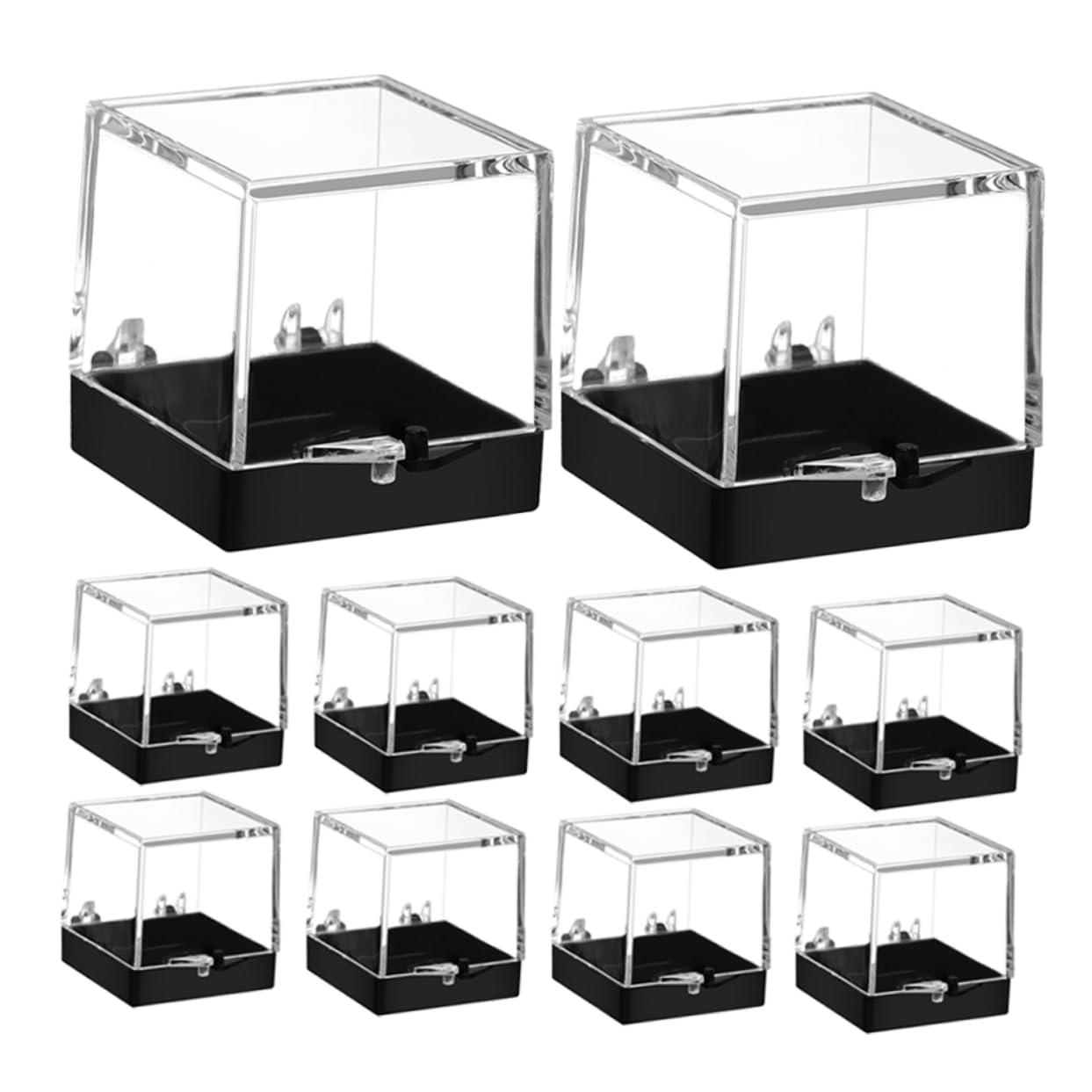 PLAFOPE 10pcs Mini Square Stone Display Boxes Crystal Collection Storage Case Lids for Jewelry
