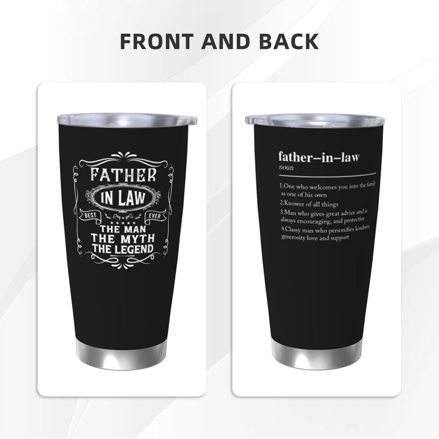 Father in Law Gifts, Best Father in Law Ever, 20 Oz Insulated Travel Tumbler, Travel Mug Gift from daughter in law - Image 6