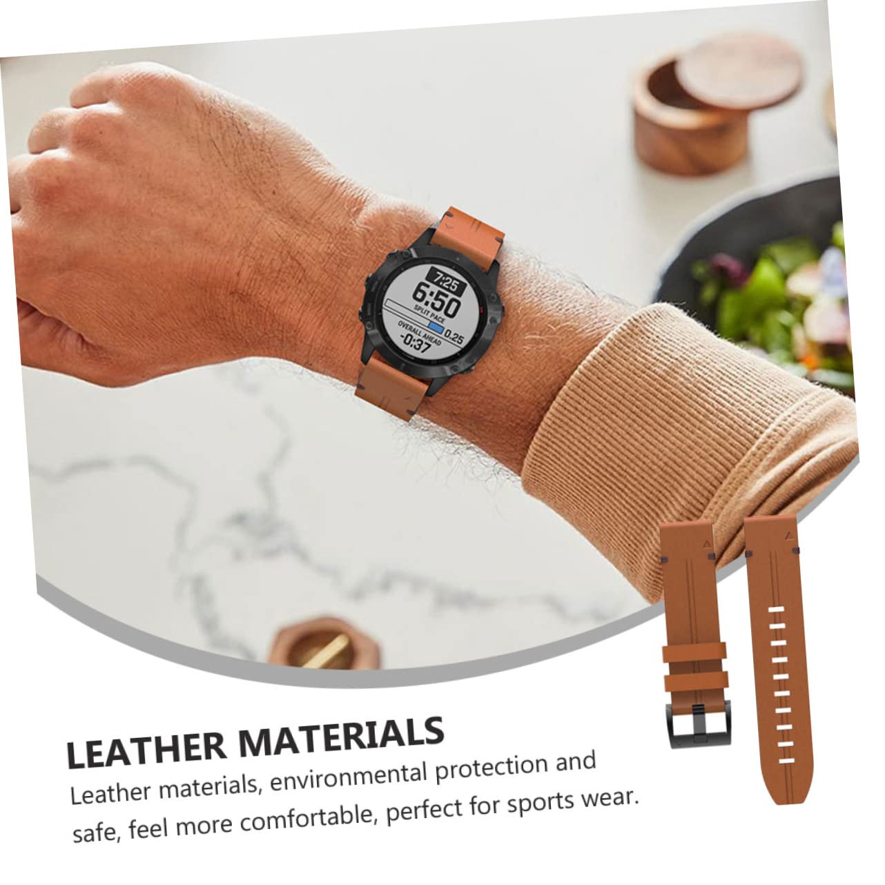 SHINEOFI Correa De Cuero De Liberación Rápida Para Reloj Inteligente Compatible Pulsera De Cuero Para Deportes y Actividades Al Aire