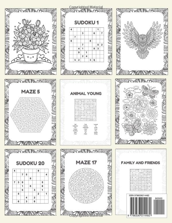 Birthday Gifts for Women: Adult Activity Book for Women with Sudoku, Coloring Pages, Mazes, Word Search, Perfect for Moms and Retirement Fun (birthday gifts for women friendship) image 3