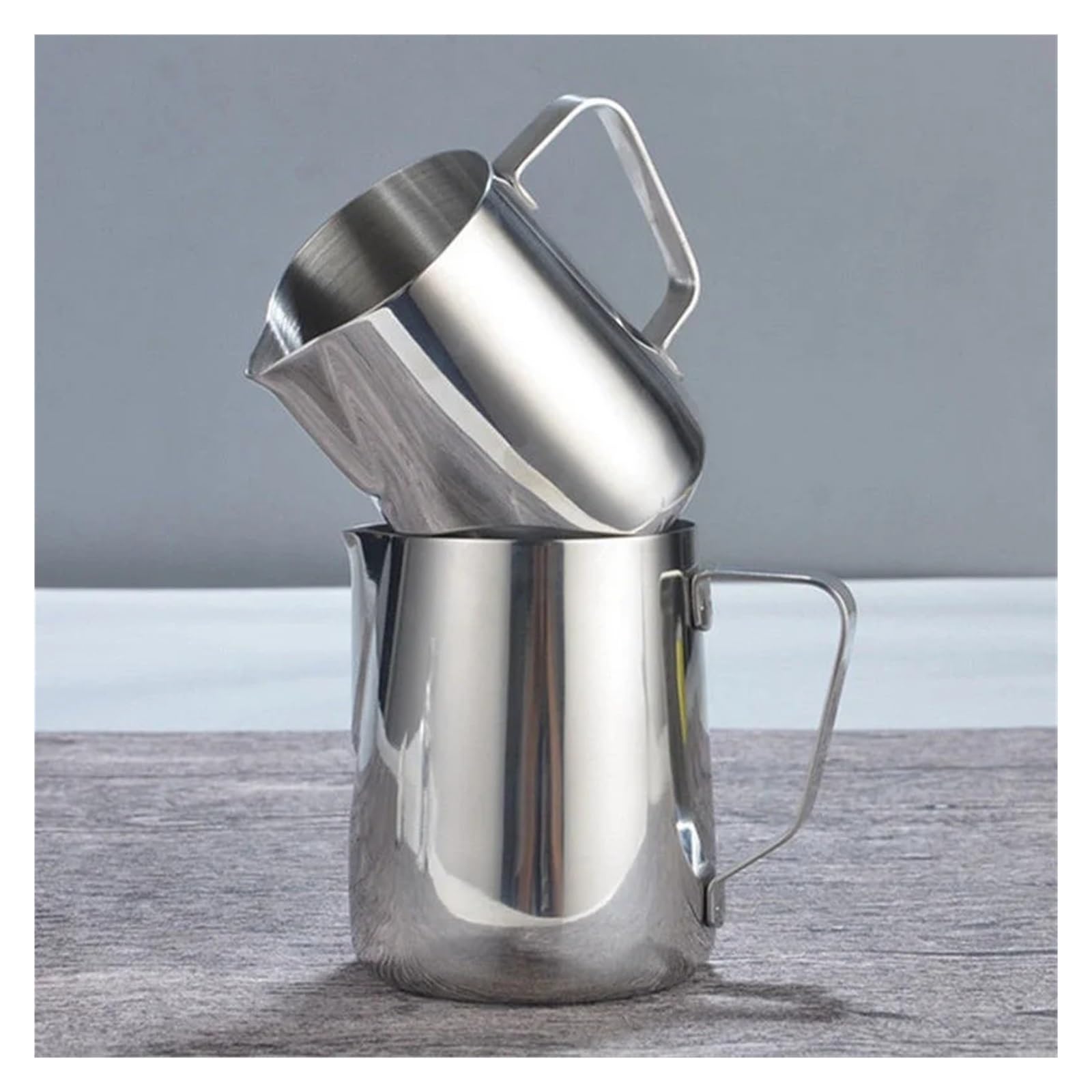 Jarras de leche 100/350/600ml, jarra espuma artesanal acero inoxidable, artística for café, tazón taza(350ml)