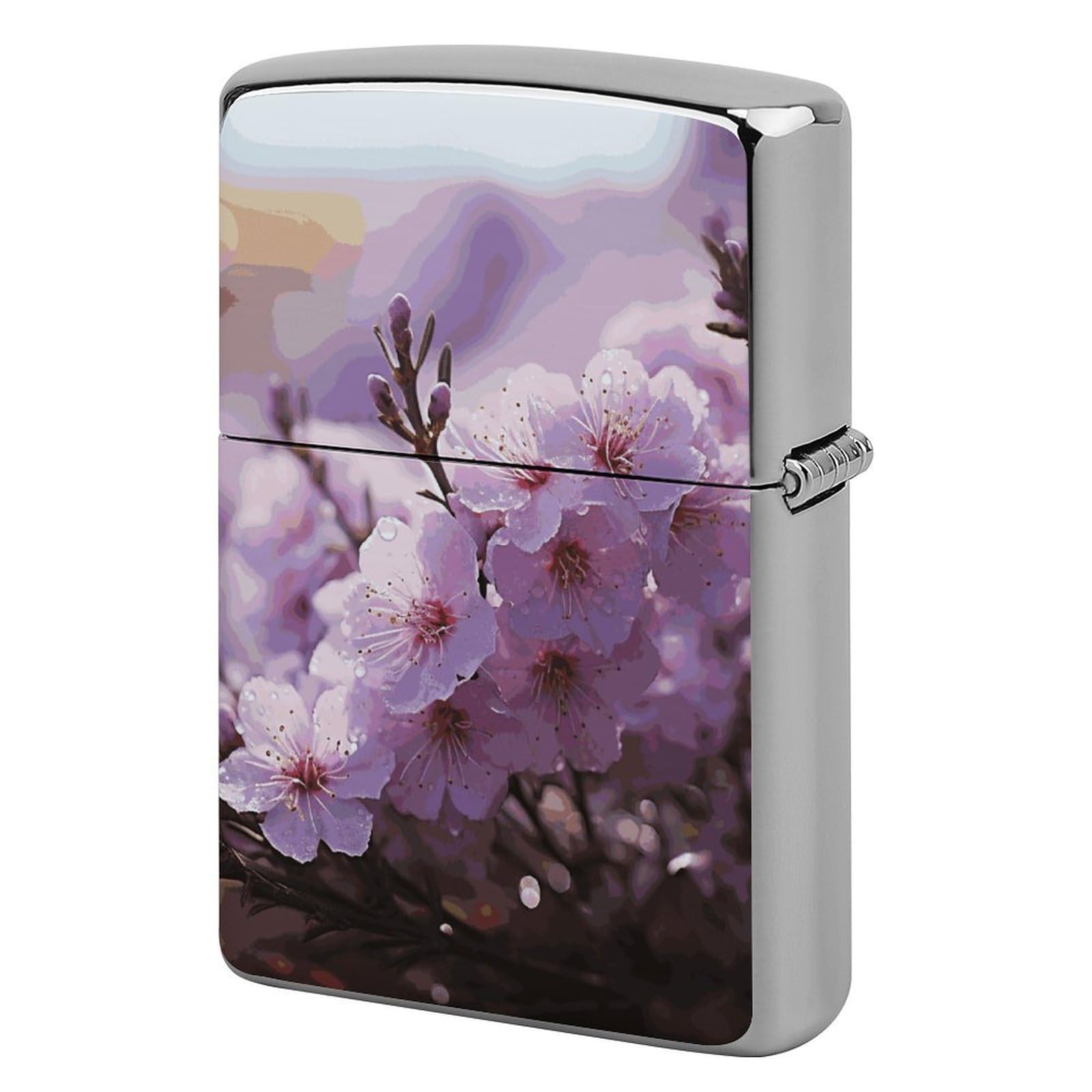 Cherry Blossom Lighter Case Vintage Metal Lighter Cover Reusable Lighter Protective Sleeve Unique Design Personalized Lighter Sleeve Holder Against Dust and Scratches