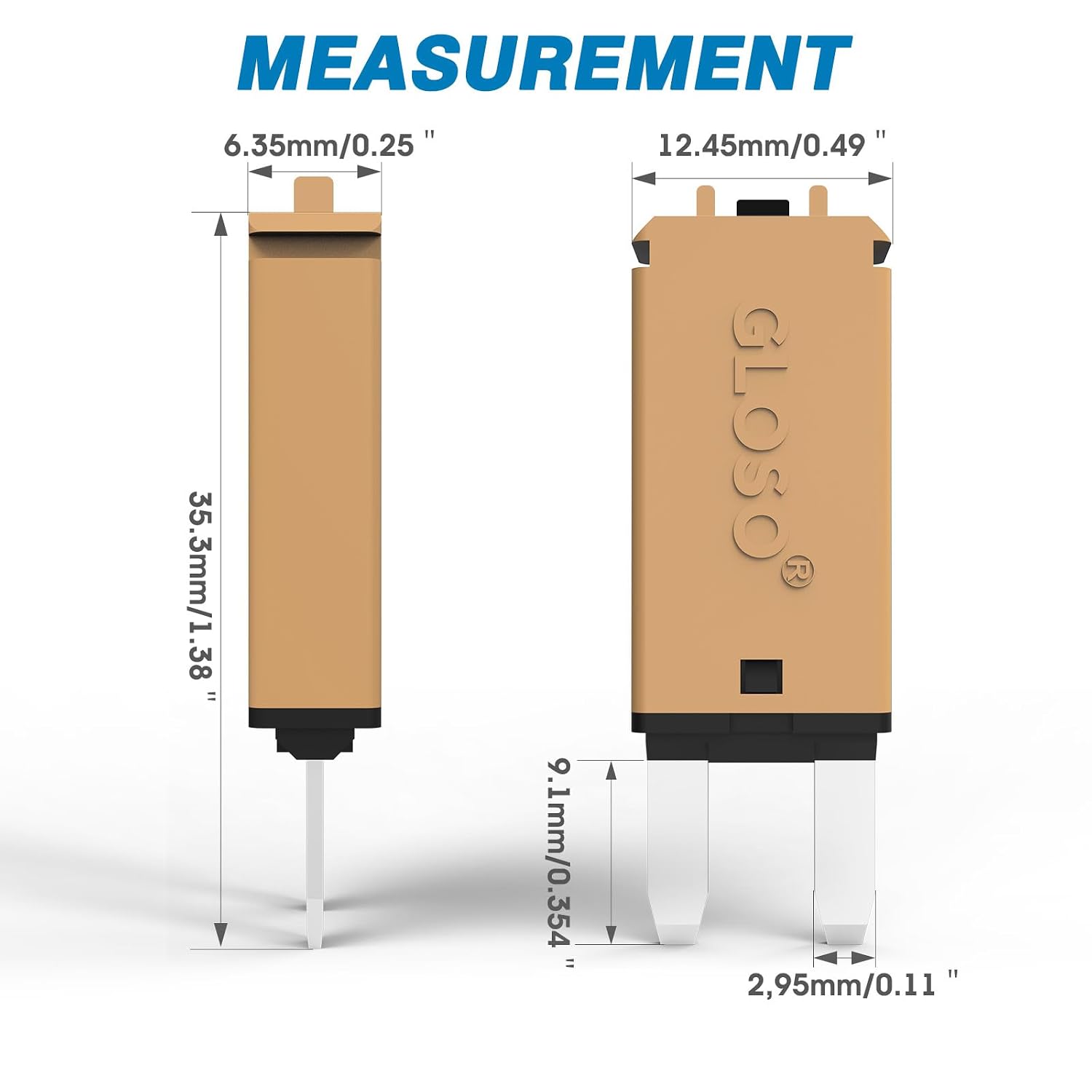 GLOSO Circuit Breakers E73 Mini ATM 15 Amp Manual Reset (T3) - 5 Pack (15A)