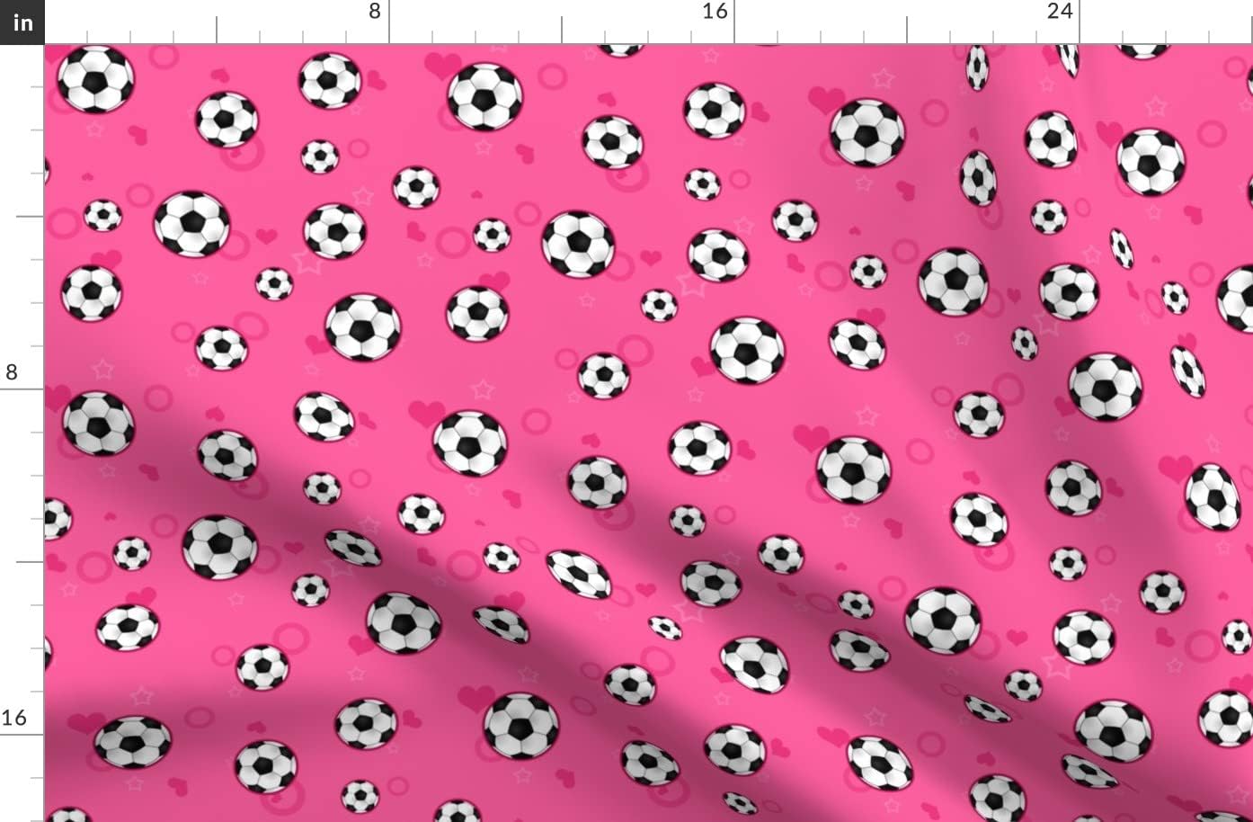 Spoonflower Fabric - Soccer Ball Pattern Pink Girl Sports Sport Athletic Printed on Organic Cotton Sateen Fabric by The Yard - Sewing Quilting Apparel Home Decor