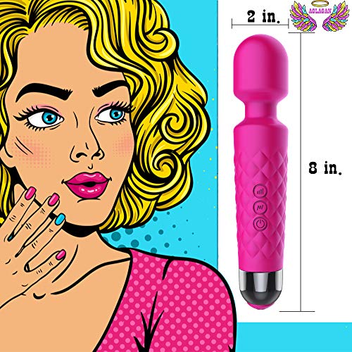 4Enjoy Minibastão massageador pessoal potente com 20 modos de vibração 8 velocidades para mulheres/h