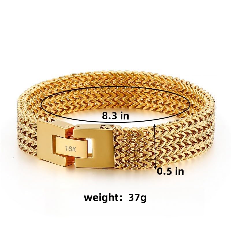 18k Gold Miami Mesh Bracelet, Unisex, Fashionable High-End Light Luxury Bracelet, Elegant Style, Birthday/Valentine's Day/Christmas and Other Holiday Gifts2