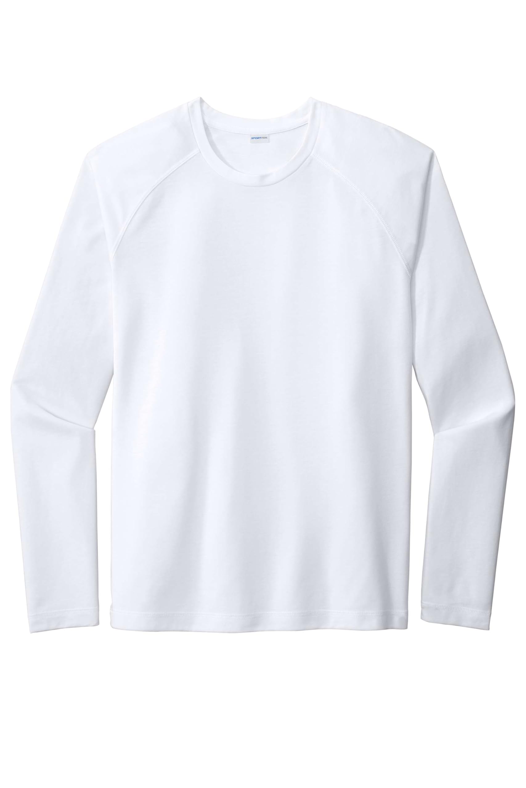 Unisex PosiCharge Long Sleeve Tri-Blend Wicking Raglan Tee | Workout Shirt for Men & Women by SPORT-TEK – X-Small, White Triad Solid, Model 1405601
