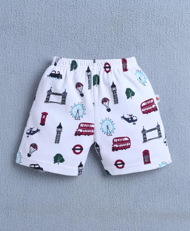 Image of BUMZEE Baby Boys Cotton Pack of 4 Above Knee Length Shorts