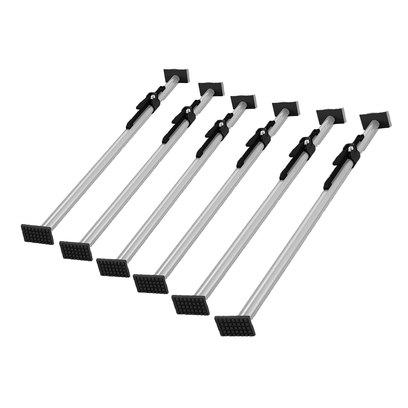 QIYFOZ Ratcheting Cargo Bar，，Adjustable Pickup Truck Bed Cargo Bar, 51.2-74.8 Inch, Ratcheting Stabilizer Support Bars for Pickup Trucks, Trailers & Reefer Trucks (6 Pieces, 152