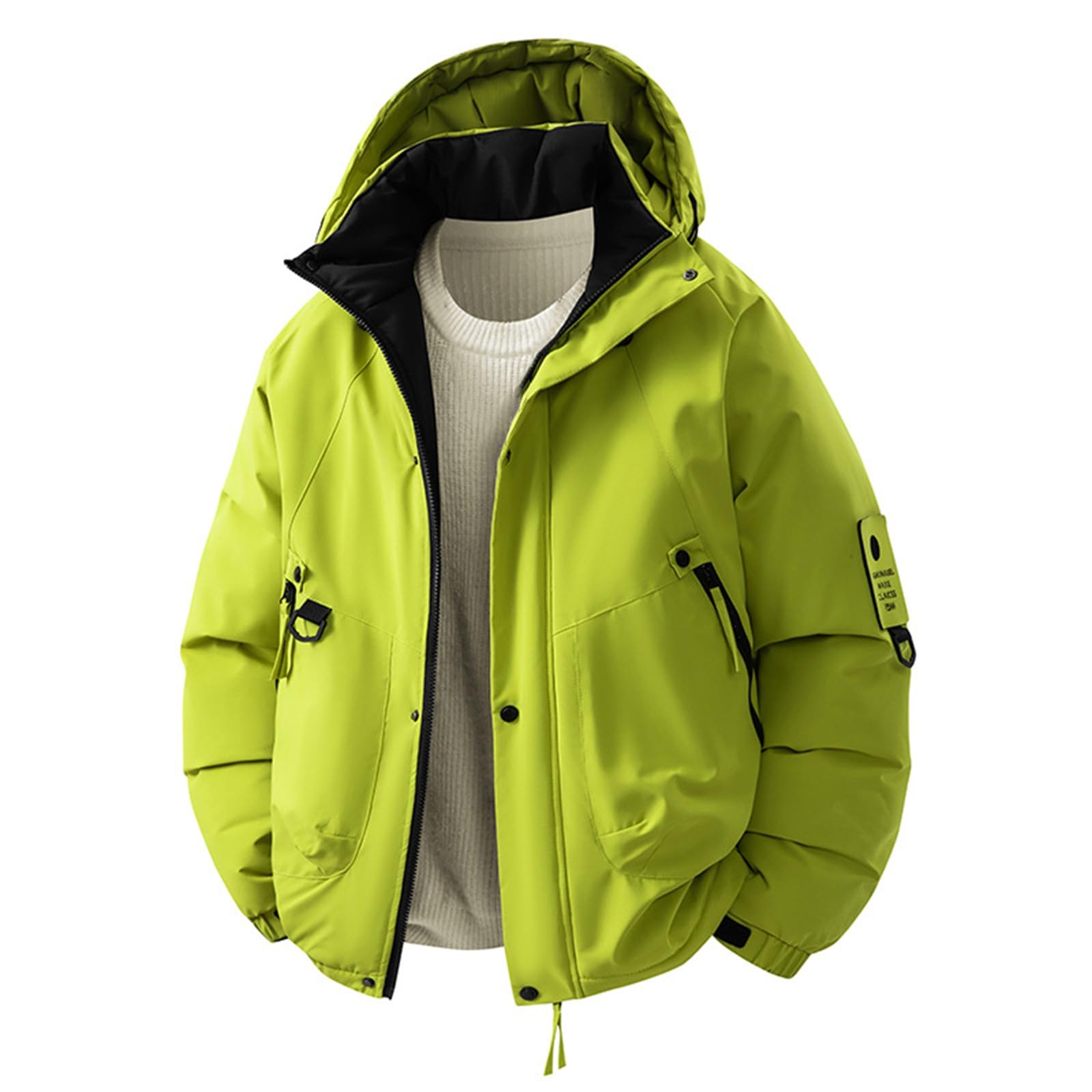 Generico Giacca Invernale Uomo, con Cappuccio Giacca Caldo Antivento Autunno Inverno da Uomo Adatto Alle Mezze Stagioni Escursionismo Attività Outdoor per Lavoro