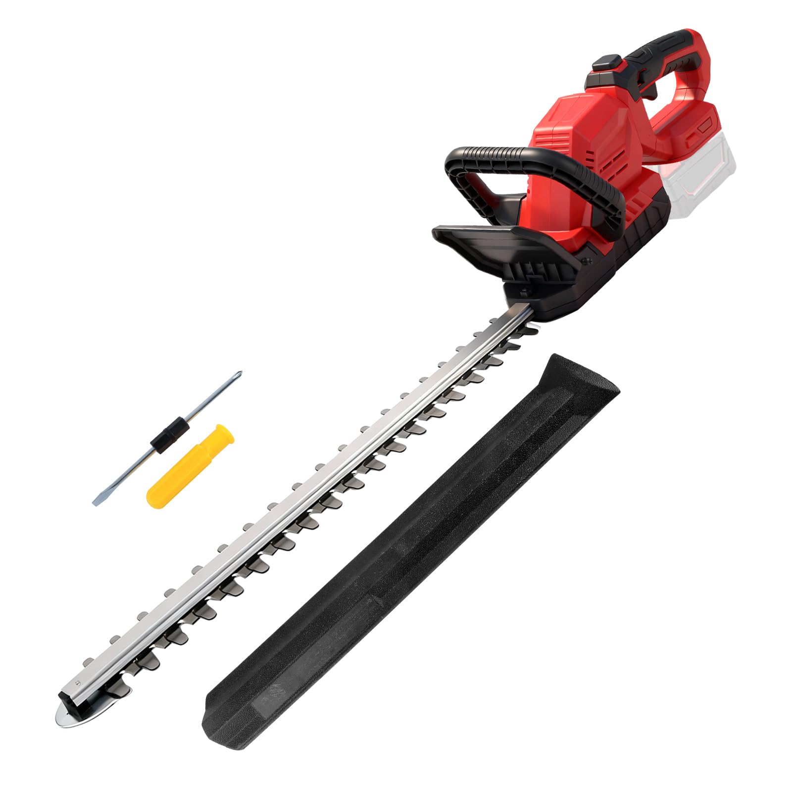 53cm Battery Hedge Trimmer Compatible with Milwaukee 18V Battery, 22000RPM Brushless Cordless Bush Trimmer, 180° Rotatable Head, Cutting Diameter 15 mm