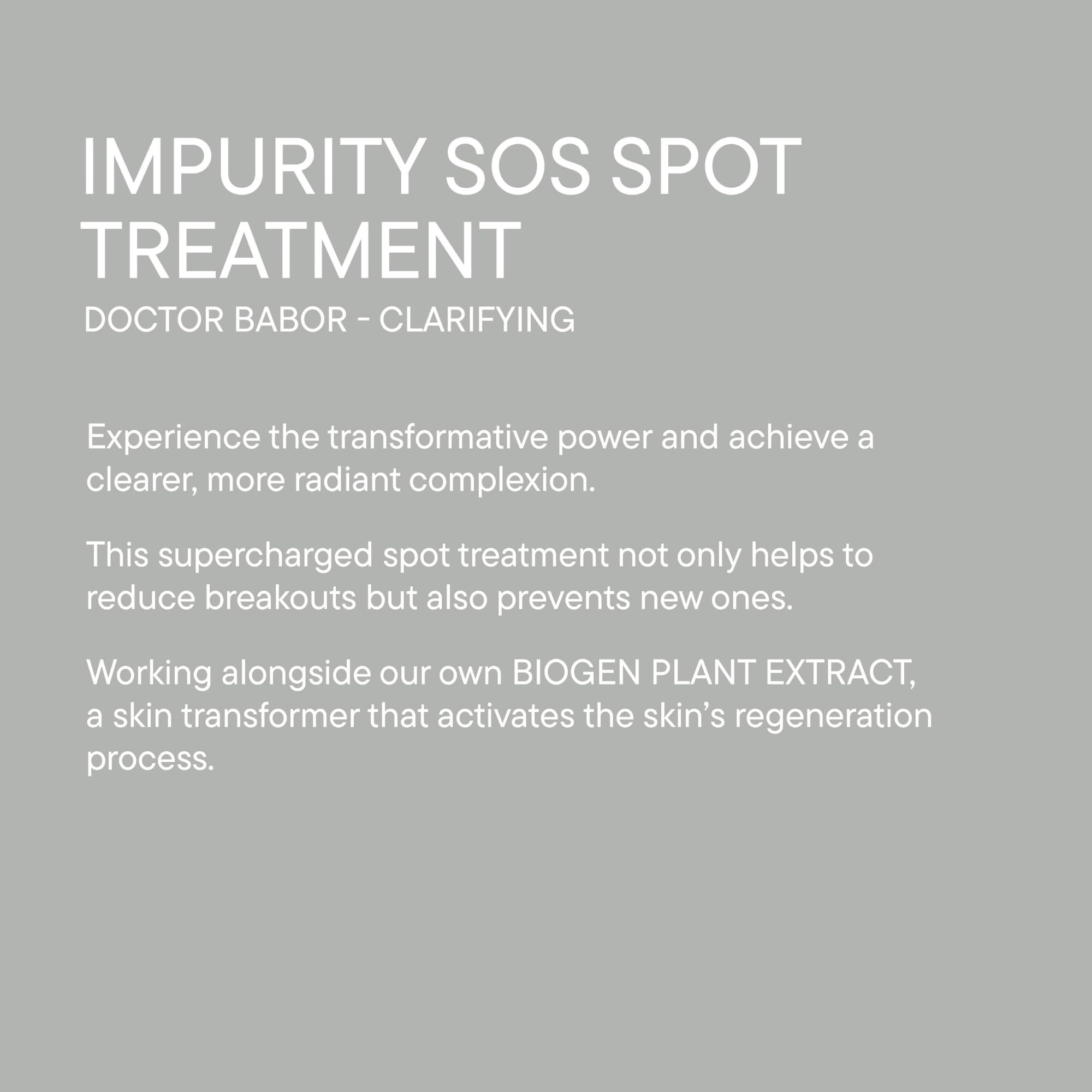 DOCTOR BABOR Impurity SOS Spot Gel – Quick-Action Blemish Care for Pimples, Breakouts & Impurities