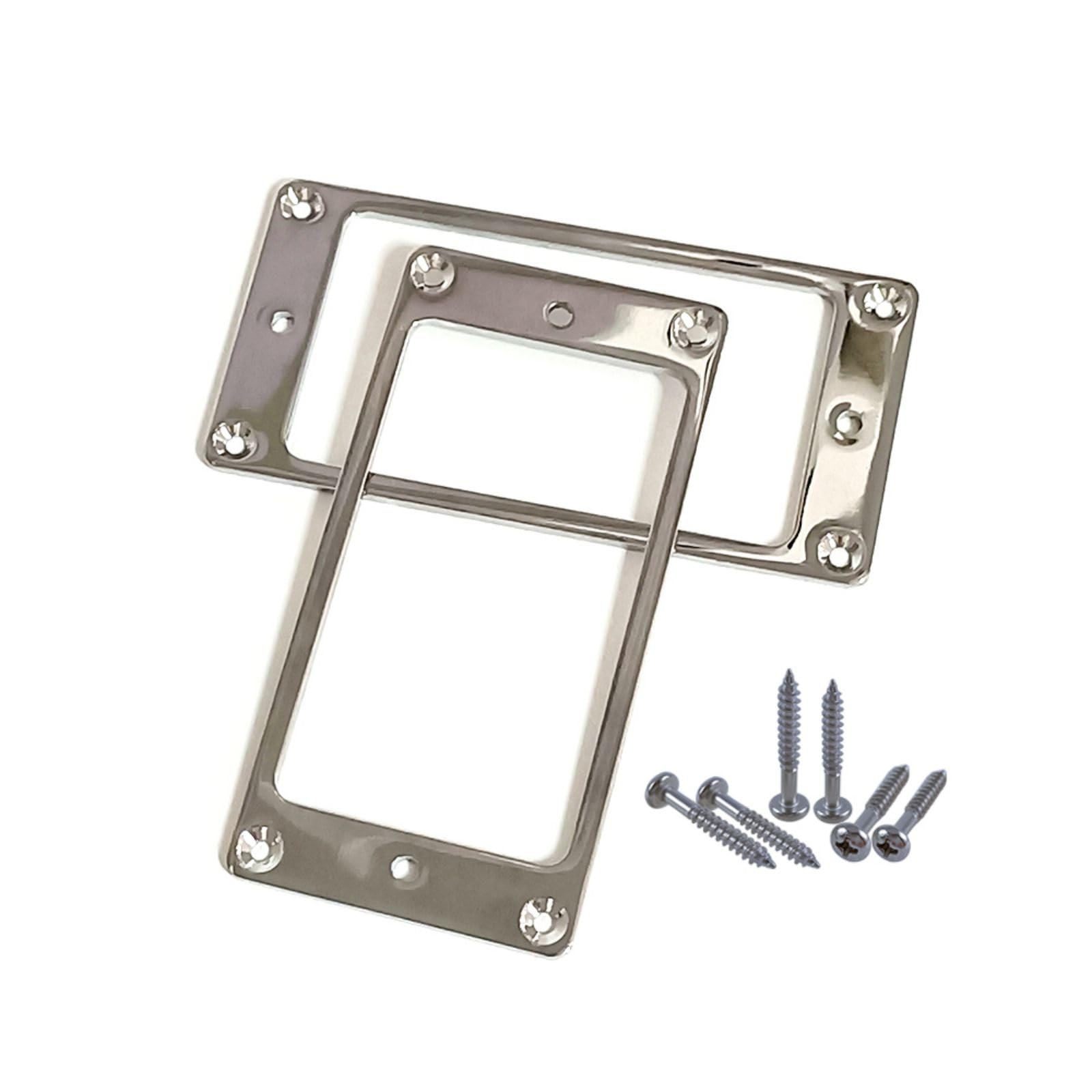 Anello Di Montaggio Piatto Per Pickup Humbucker Chitarra – Metallo Cromato, Con Viti, Per Montaggi Compatti
