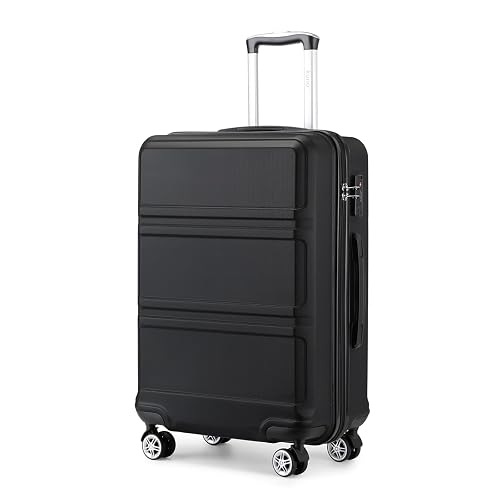 KONO Mittelgroßer Reisekoffer, Hartschalenkoffer aus ABS+PC mit TSA-Schloss, 360° Doppelrollen und YKK-Reißverschluss, Leichter Rollkoffer mit 68L Volumen