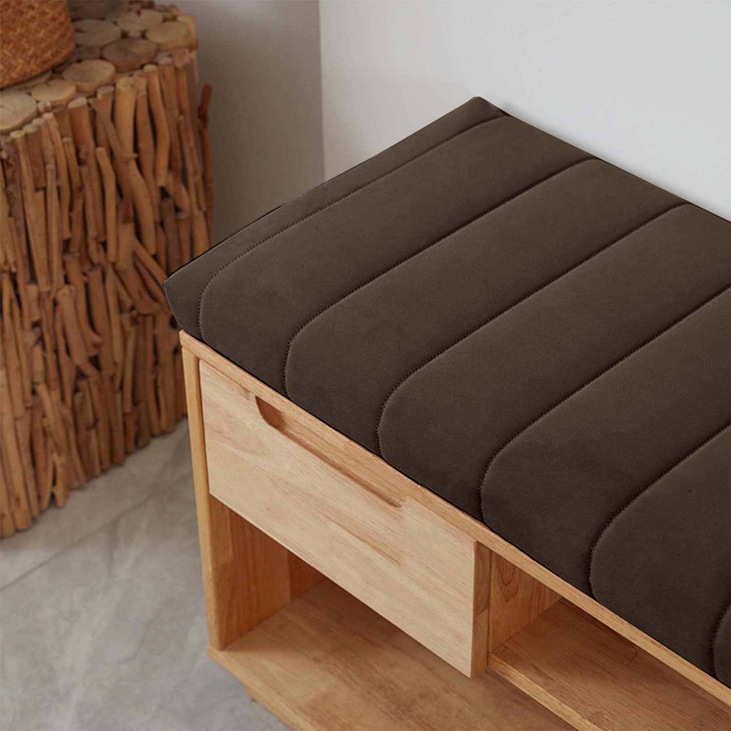 Cojín de banco exterior e interior acolchado de 80x55 con funda extraíble