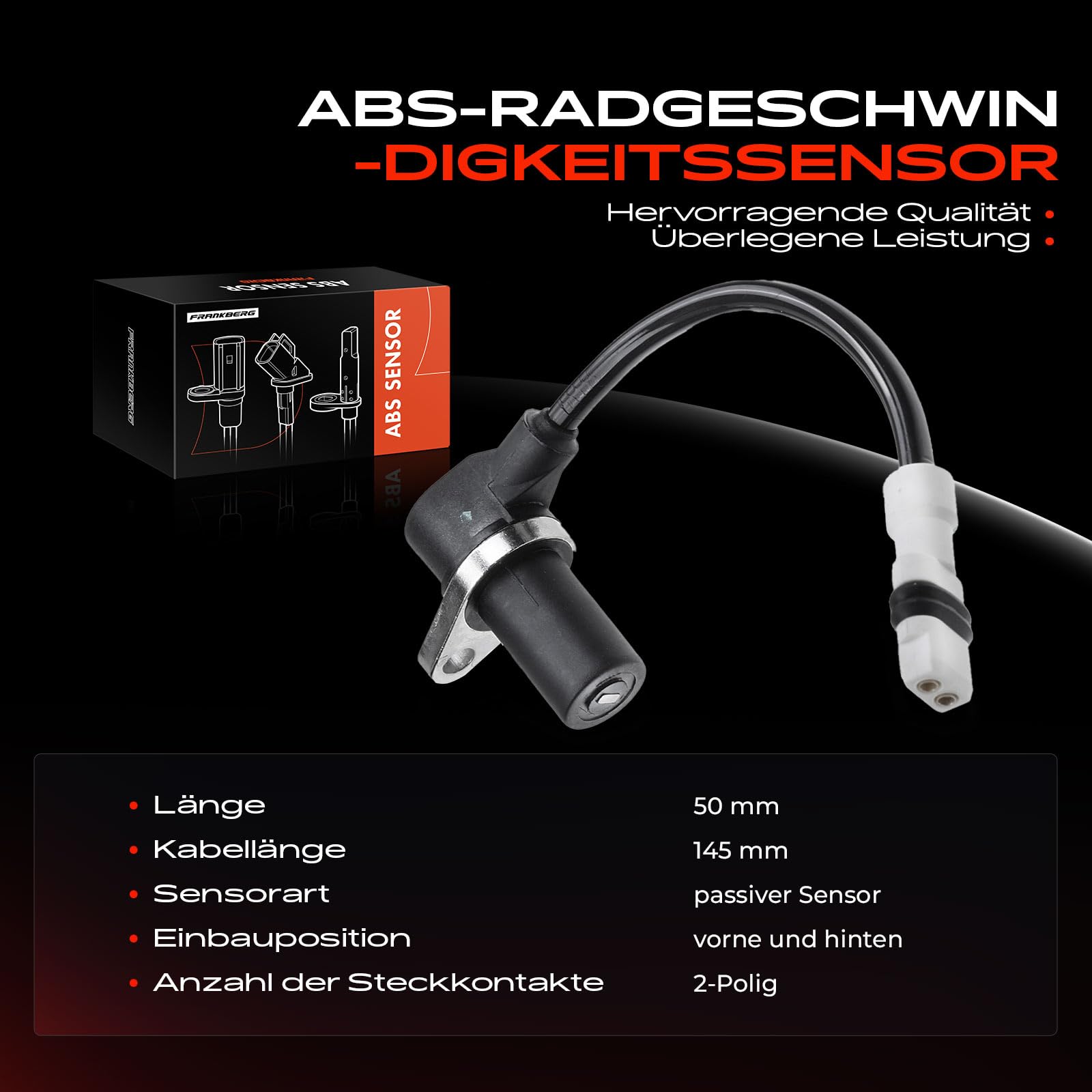 Frankberg Capteur ABS Compatible avec B.o.x.s.t.e.r 986 911 Cabriolet 996 911 996 911 Targa 996 Remplacer# 99660640600