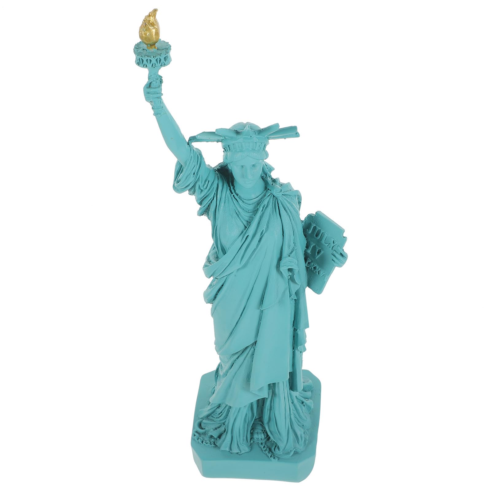 Statue Liberté en résine verte avec finitions soignées pour bureau moderne