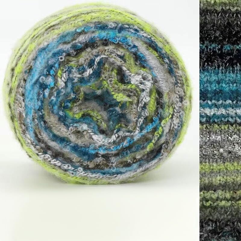 5-10 Piezas de Hilo de Mohair Degradado de 100 g, Hilo de Lana bouclé de Colores, para Tejer a Mano suéteres, cárdigans, Bufandas y Gorros