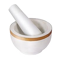 Vista 2 de Mortero y mortero, hecho de piedra dura pulida resistente, molinillo para especias, pastas, hierbas, condimentos, etc.