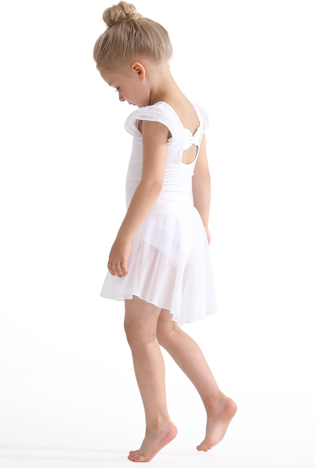 MdnMd Ballet Leotards with Skirt Toddler Girls Dance Ballerina Outfit Dresses Short Sleeve - Image 4