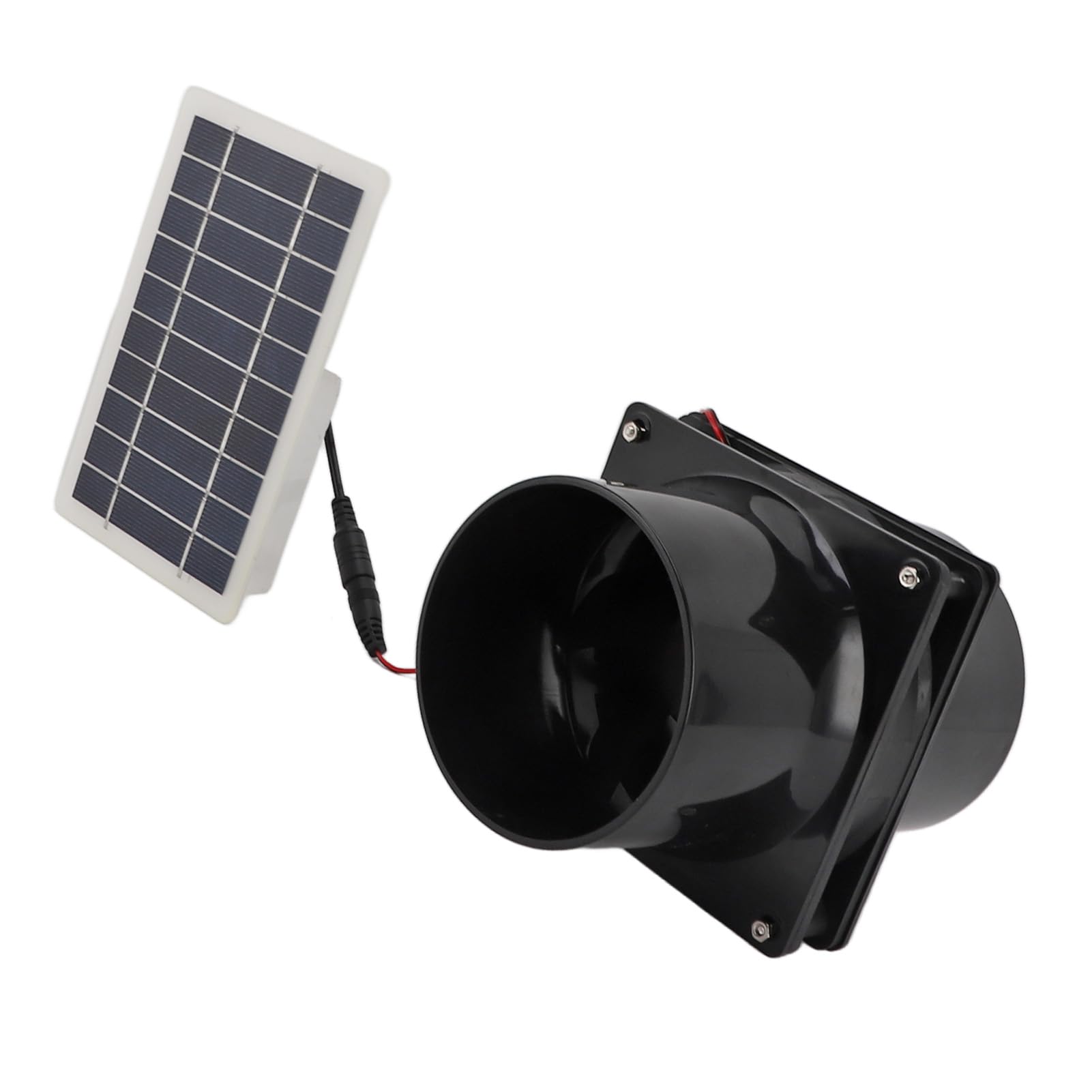 Extractor de Energía Solar 10W 12V Extractor de Energía Solar para Tubo Redondo ABS Panel Solar Kit de Ventilador de Ventilación para Casa de Mascotas Gallinero RV Invernadero