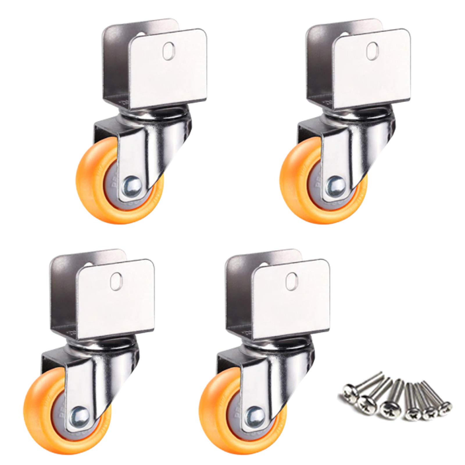 GBRJUYF 16mm Baby Carriage Caster Wheels 360° Swivel PA Nylon Castor with U Shaped Bracket 4Pcs Load 75KG Small Furniture Moving Casters