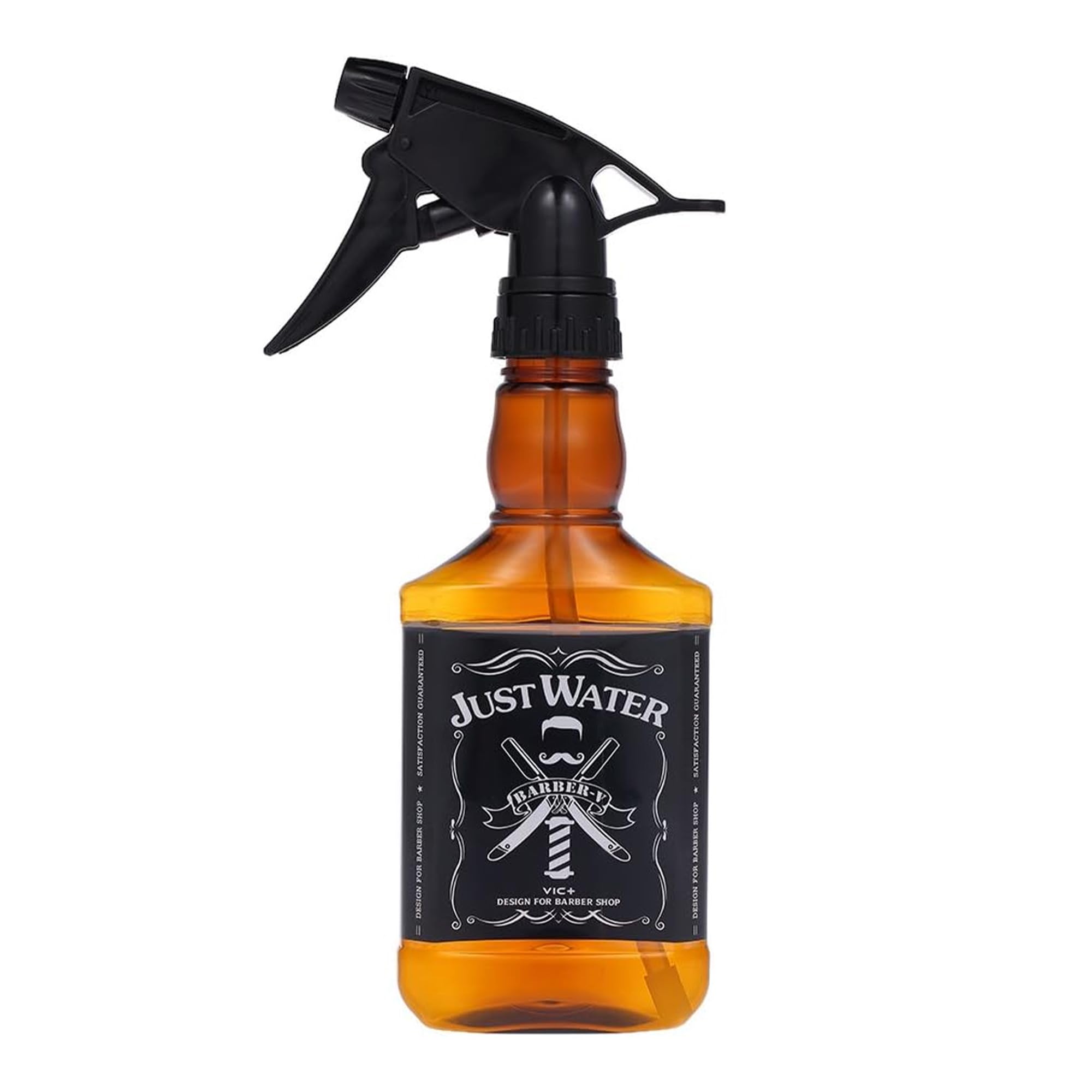 Eson Amber Hair Water Spray Bottle 300Ml, Whisky Style Spray Bottle For Hair, Barber Salon Hairdresser, Mist Sprayer,Retro Stylish, Empty Refillable Sprayer For Shaving And Cleaning 300Ml (Amber)