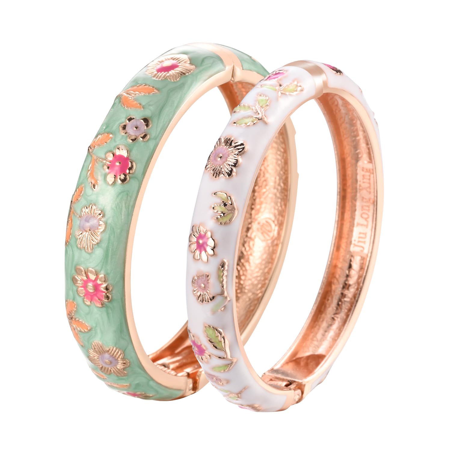 wynameleri Enamel Bangle Bracelet Green and White Flower Floral Set of 2 in Gift Box for Girls Ladies Gift Present Valentine Birthday (B0DFQ4H731) Amazon Price History, Amazon Price Tracker