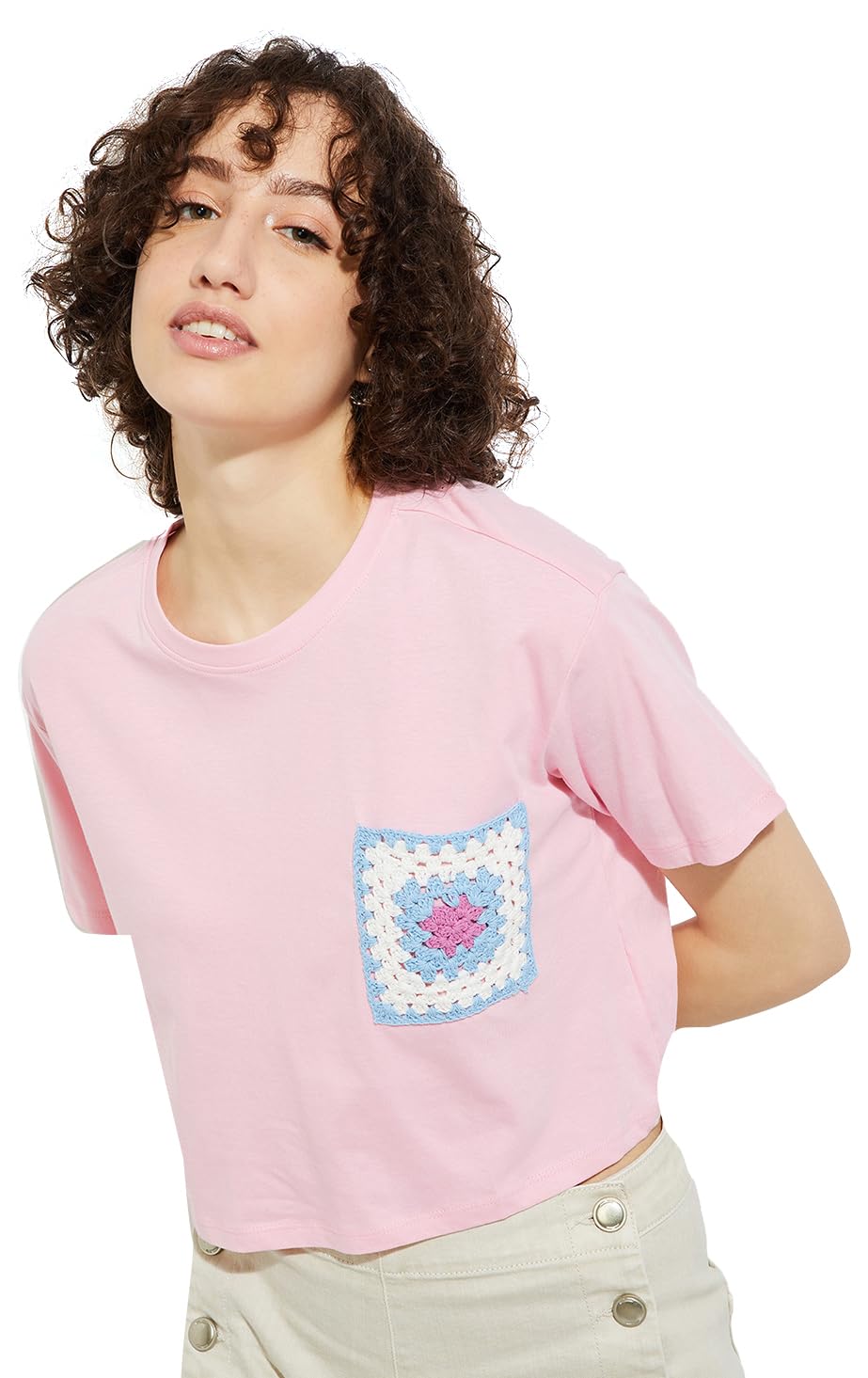 Max Women's Cotton Regular Fit URB_N Cropped T-Shirt with Crochet Pocket - Review, Price and Buying Guide