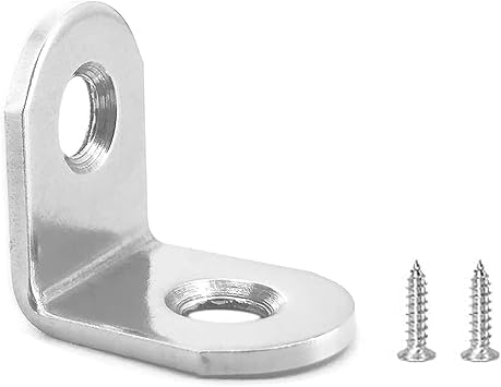 16Pcs L Brackets Corner Brace, 30mmx30mm Heavy Duty Small Brackets, Stainless Steel Right Angle Brackets, 90 Degree Bracket for Wood Shelves Dressers Chairs with 40PCS Screws1.18 x 1.18 inch