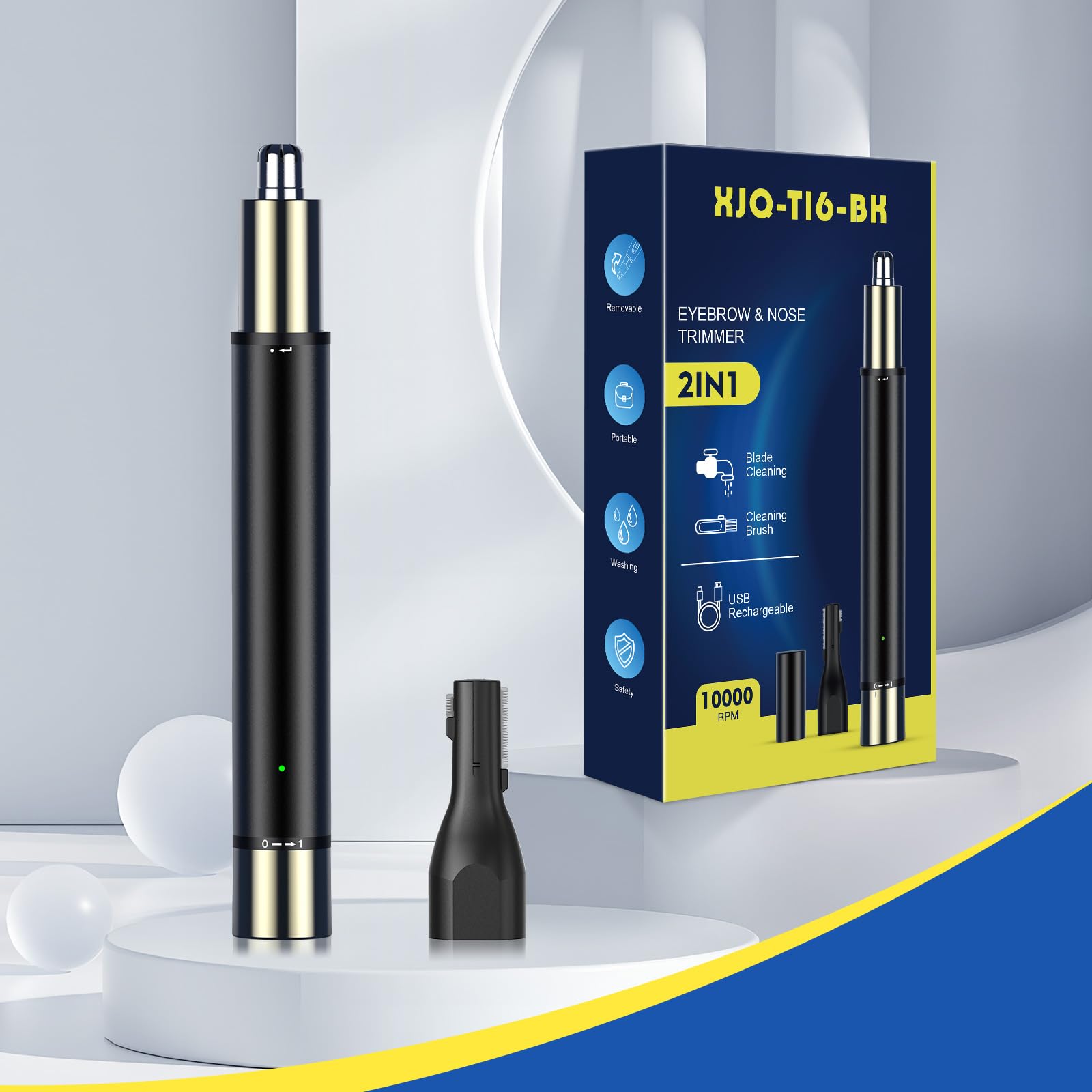 Recortadora de pelo de nariz para hombre, 2 en 1, profesional, sin dolor, recargable por USB, fácil de limpiar