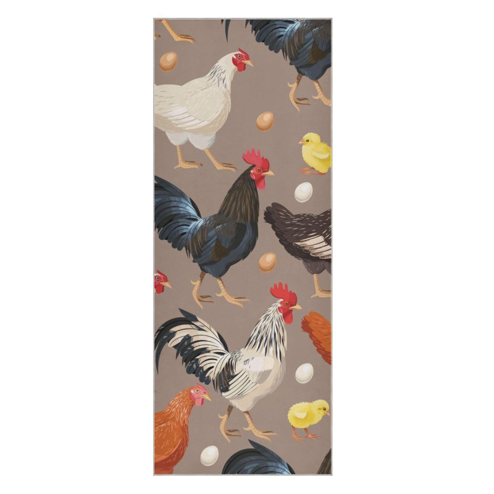 SEINDUS Colorful Chicken Hot Yoga Towel for Women & Men, Non Slip Super Absorbent and Quick Dry Yoga Mat Towel for Hot Yoga, Pilates and Fitness 73