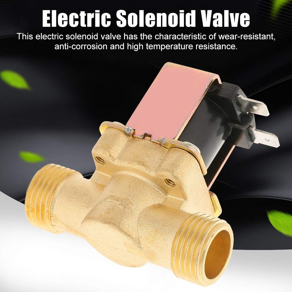 Elektromagnetyczny zawór elektryczny 1/2 "DC 12V mosiądz normalnie zamknięty elektromagnetyczny zawór regulacji wody