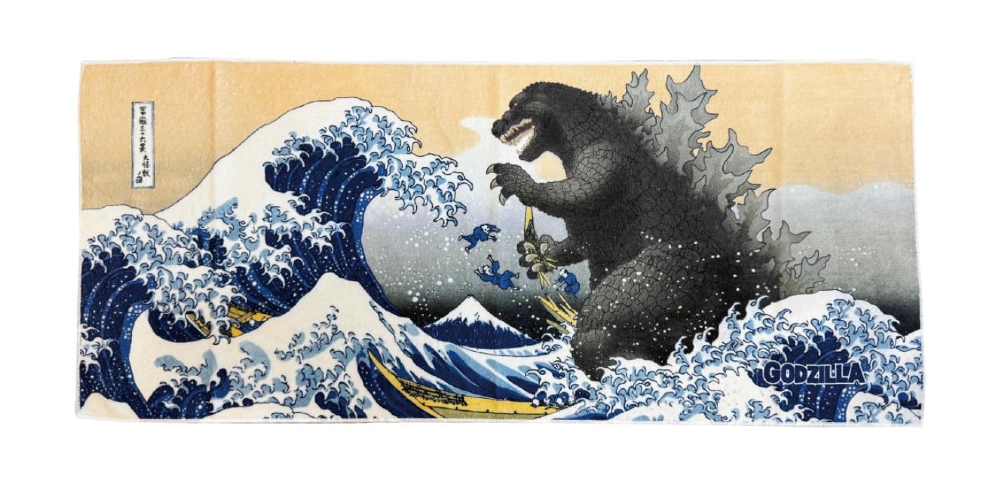 Amazon.co.jp: ゴジラ フェイスタオル 富嶽三十六景大怪獣ノ図 : おもちゃ
