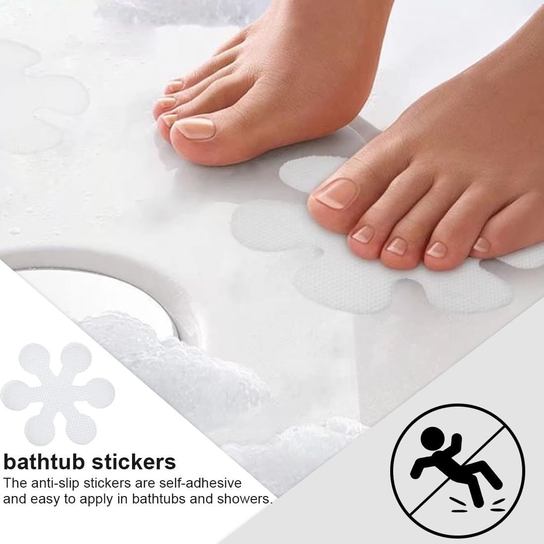 Adesivi Antiscivolo Per Doccia E Vasca - Set Di 20 Strisce Trasparenti Per Prevenire Cadute - Foto 7